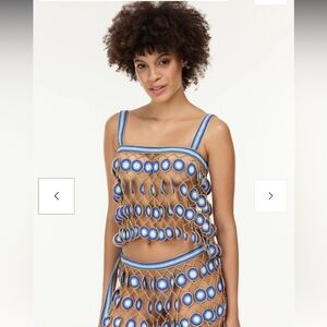 NWT My Beachy Side Hand Crochet Top evil eye design medium